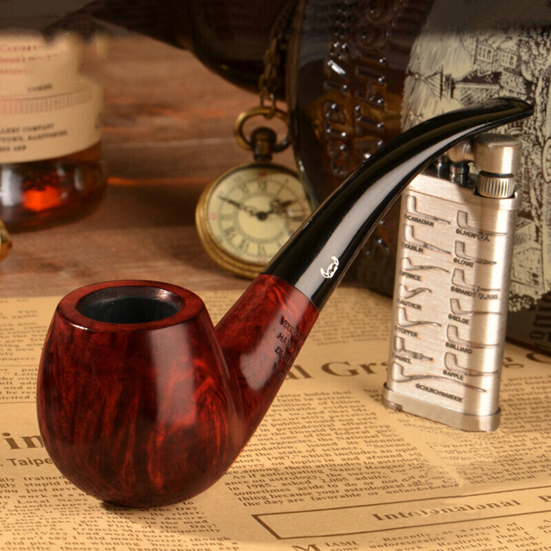 丹麦牛头bjbjarne进口石楠木烟斗中号弯式过滤实木男士烟斗用