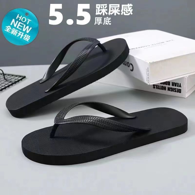 人字拖潮流防滑软底踩屎感超厚外出夹脚休闲舒适人字拖男高清大图