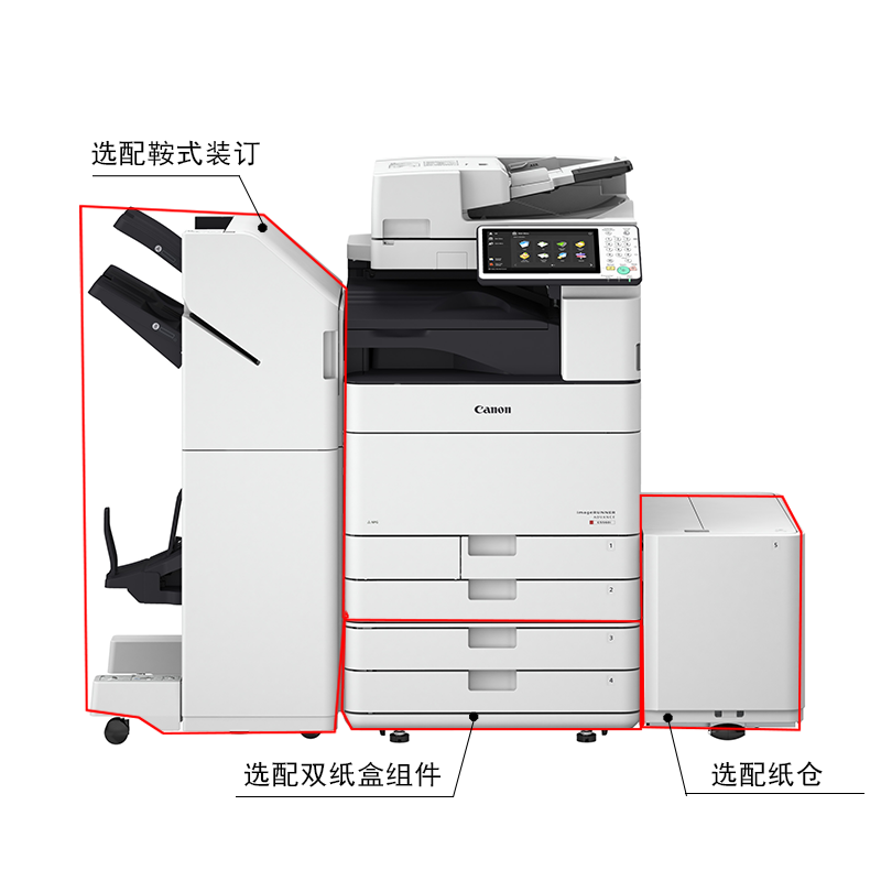 佳能(Canon)IR-ADV C5535 高速彩色数码复合机加双纸盒组件+加鞍式装订处理器+缓冲组件高清大图