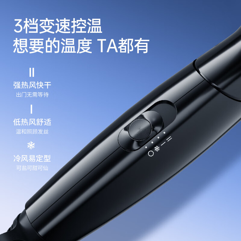 飞科(FLYCO)吹风机恒温护发 冷热调节 过热保护 家用电吹风大功率学生宿舍吹风机冷热风恒温吹风筒 黑色FH6231