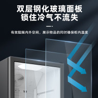 美的展示柜可装161瓶娃哈哈纯净水冷藏保鲜柜商用210升 立式单门透明玻璃门陈列柜商超便利店啤酒饮料柜ML-208DGE