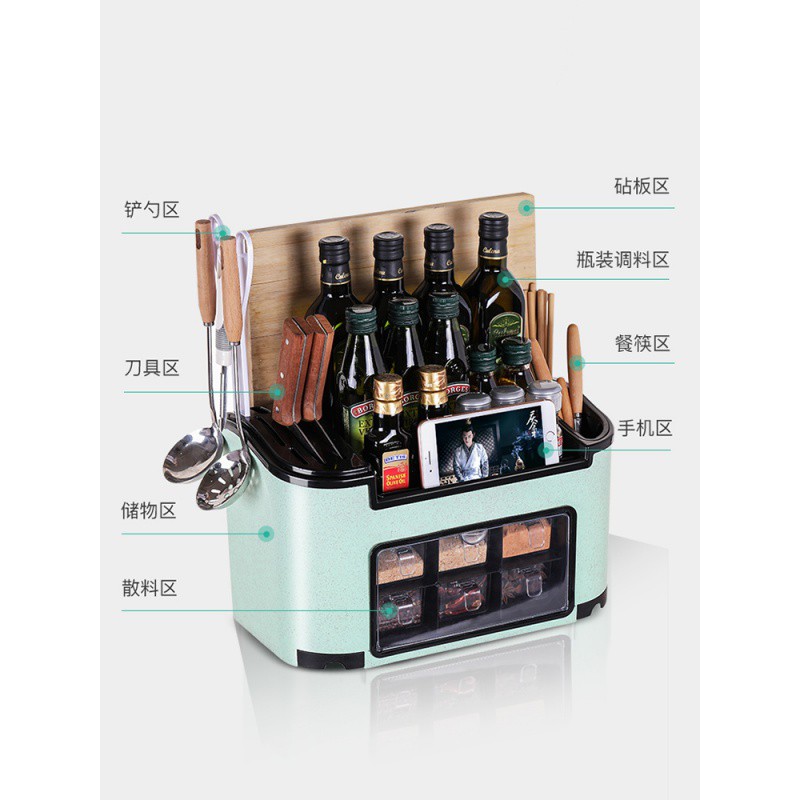 厨房置物架调味料收纳盒架子调料架调味品刀架用品油盐酱醋收纳架收纳层架 三维工匠高清大图