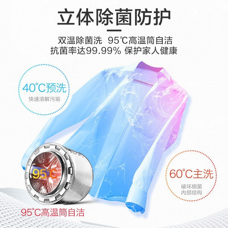 小天鹅 TD80VN06DS5洗烘一体变频滚筒全自动家用洗衣机 8公斤