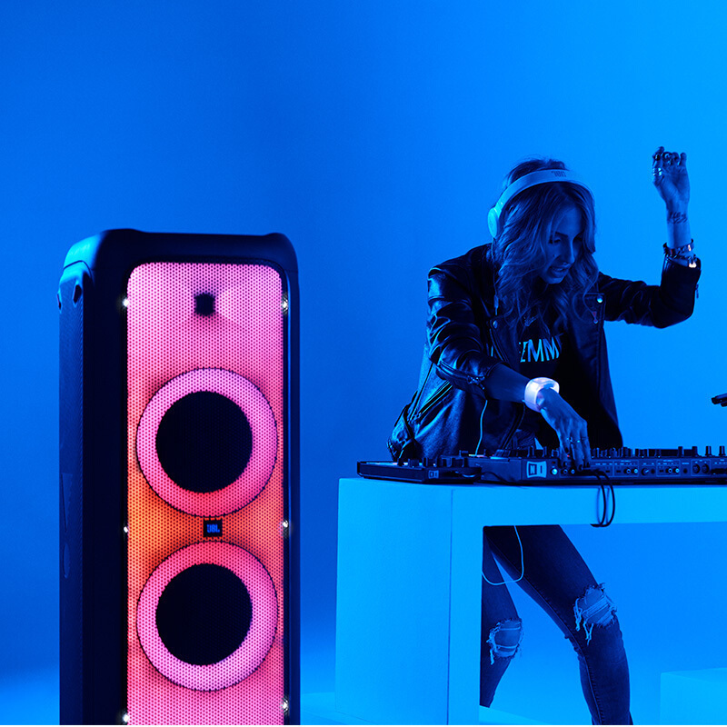 JBL PARTYBOX1000派对K歌音箱套装无线蓝牙炫彩音响客厅家用卡拉OK套装别墅婚庆会所中小型舞台酒吧唱歌设备