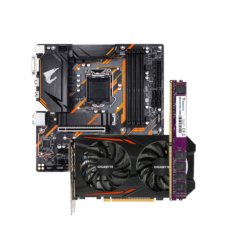 GTX1050Ti OC 4G+威刚2400 8G台式机内存条+B360 M AORUS PRO “小雕“主板