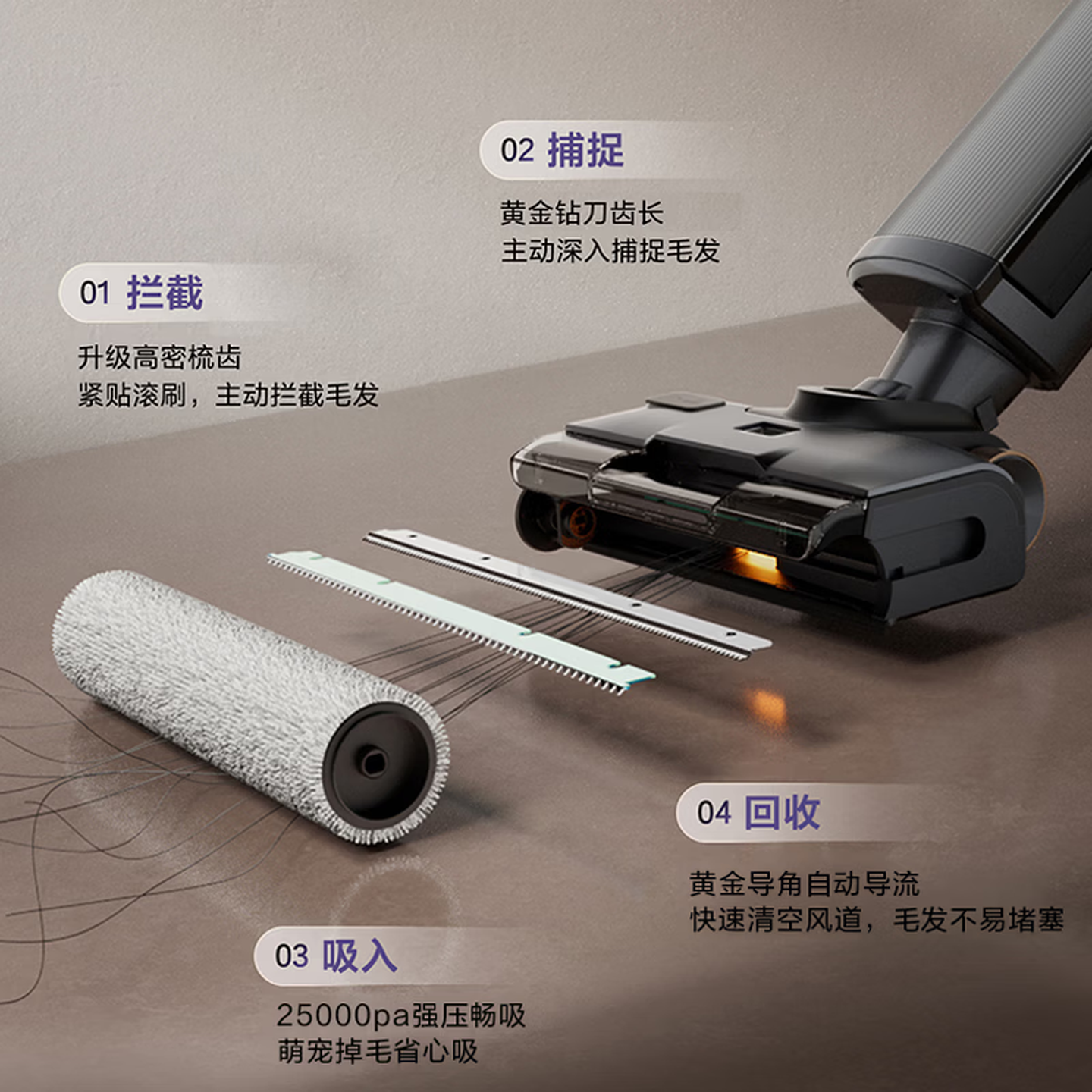 海尔(Haier)洗地机[境界D系列黑武士]0缠毛 AI识污检测深层去污洗拖吸一体自动清洗RHXB-D1Pro 旗舰版高清大图