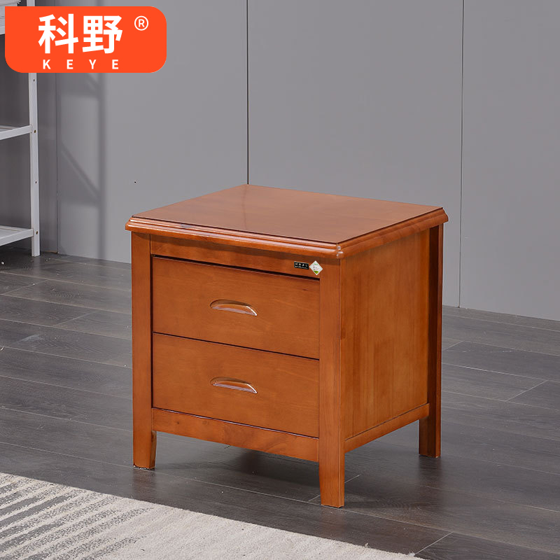 科野 实木床现代简约橡木经济型公寓单人出租房 1.2米原木色+5cm棕垫+床头柜一个