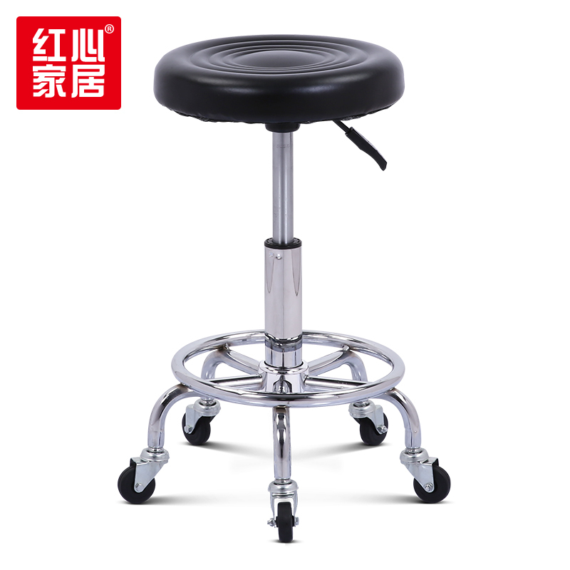 【红心家居】简约吧台椅凳子旋转升降吧椅高脚圆吧台凳吧凳(带轮)