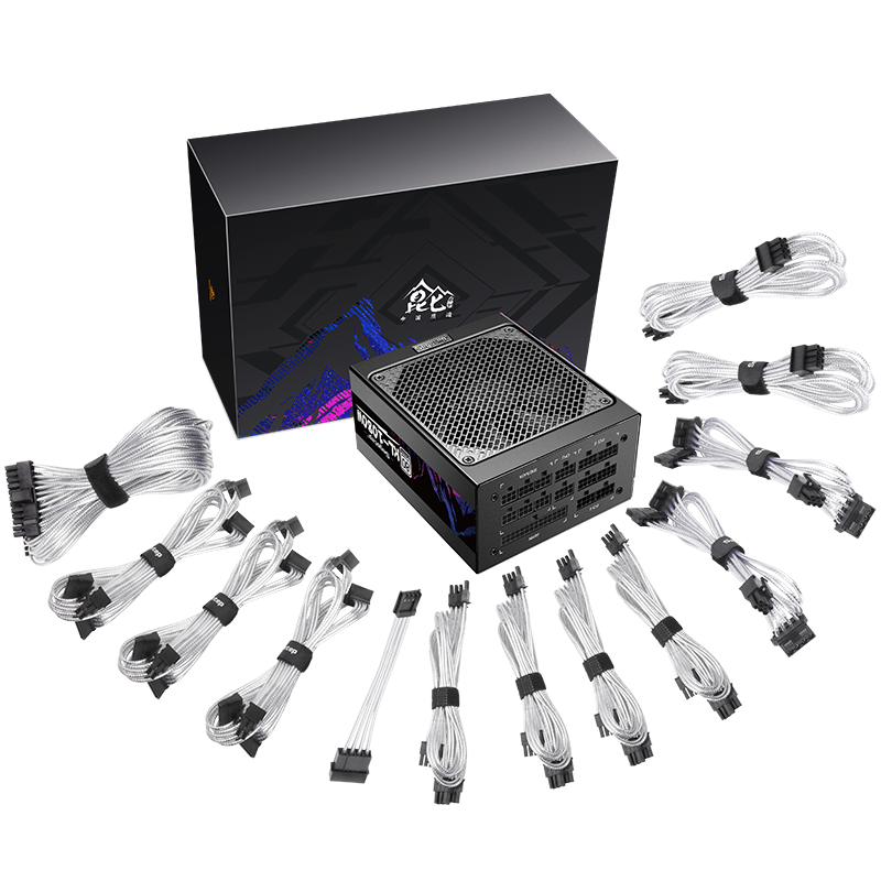 鑫谷(Segotep)额定1080W 昆仑KL-1080W电脑电源(白金牌全模组/10年质保/银色高光模组线/日系电容)
