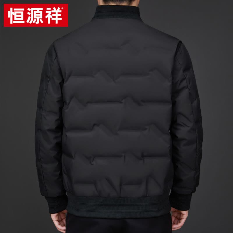 恒源祥男士羽绒服秋冬装新款棒球服潮加大码胖子休闲夹克90绒外套图片