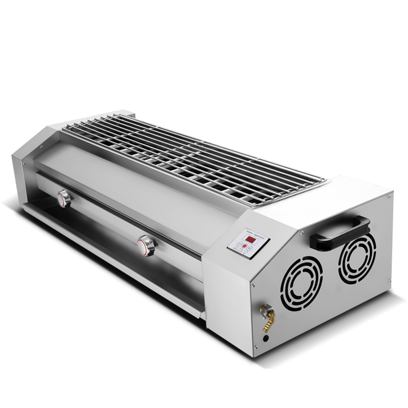德轩黑金刚燃气无烟烧烤炉商用摆摊液化气多功能电烤炉烤面筋生蚝