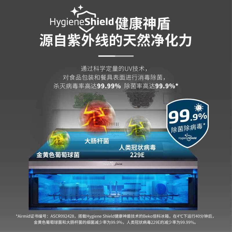倍科大容量白色玻璃两门冰箱 RCNE560E20HGW图片