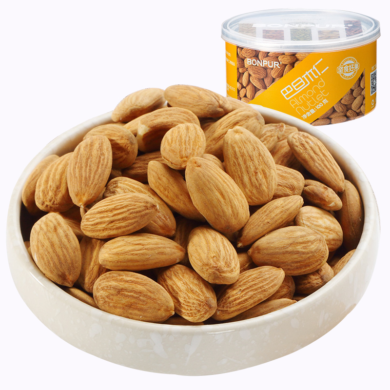 坚食好果无壳巴旦木果仁原味100g罐装干果休闲零食孕妇特产坚果仁