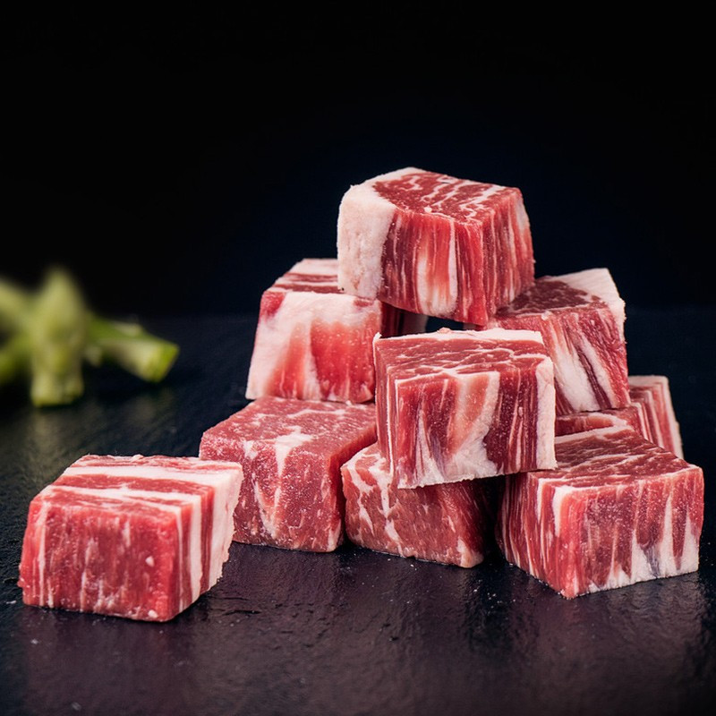 好拾味雪花牛肉粒250g精选原切雪花牛肉生鲜调理牛肉烧烤食材