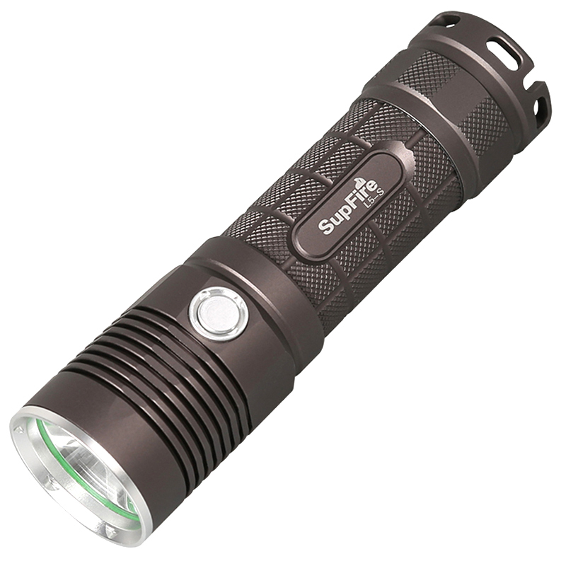 supfire L5-S T6双控开关USB直充电式LED强光户外防身手电筒 26650电池10W大功率