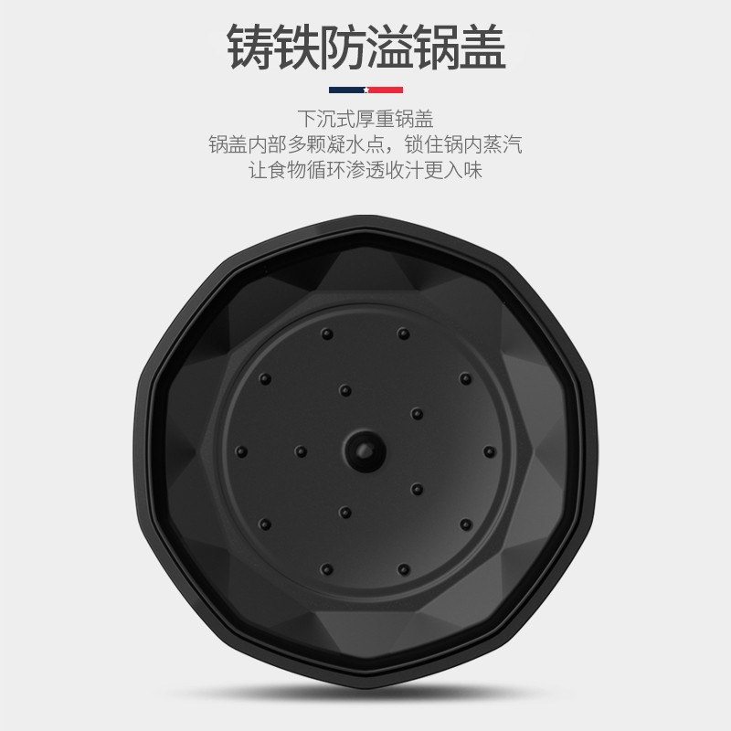迈卡罗(Macaiiroos) 珐琅锅铸铁锅 家用煲汤锅炖锅炖盅砂锅焖焗锅双耳炖煮锅红色4L MC-T24T2高清大图
