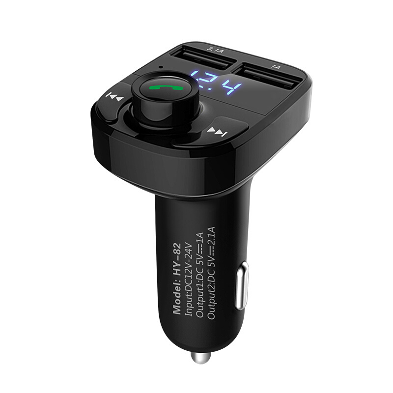 现代车载mp3播放器多功能蓝牙接收器汽车音乐U盘点烟器车载充电器智能蓝牙MP3+二合一数据线+读卡器+4G内存官方标配