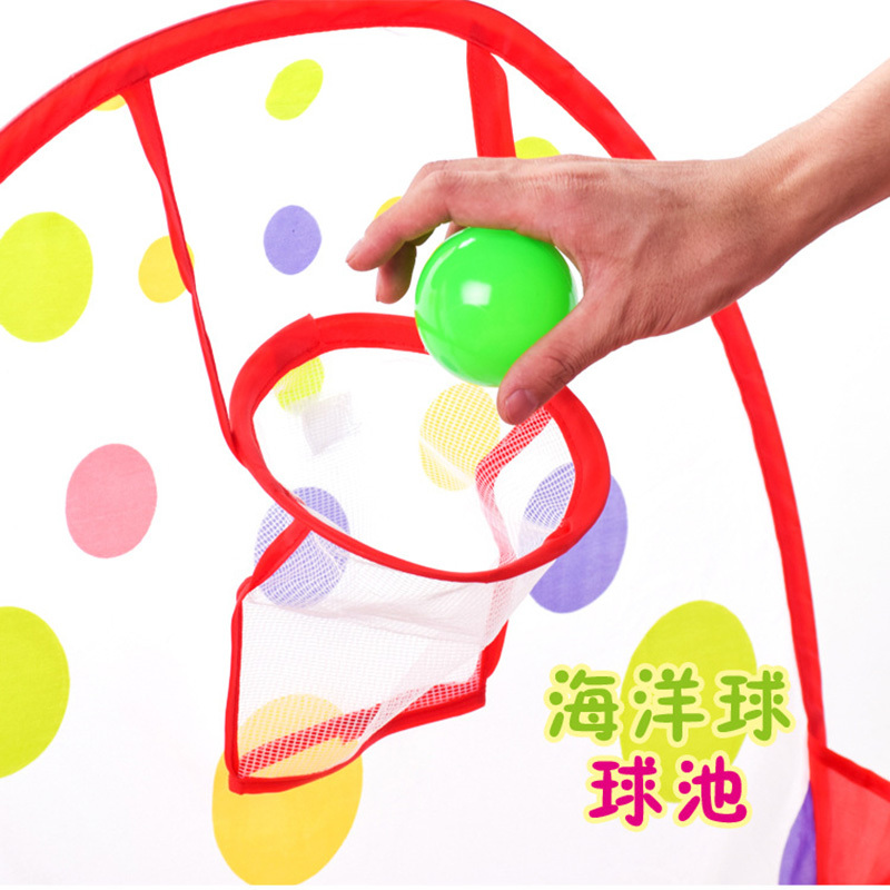 【送opp包装袋+50球】1.2m海洋球池投篮池波波球池室内 折叠户外儿童帐篷 早教波点围栏游戏池