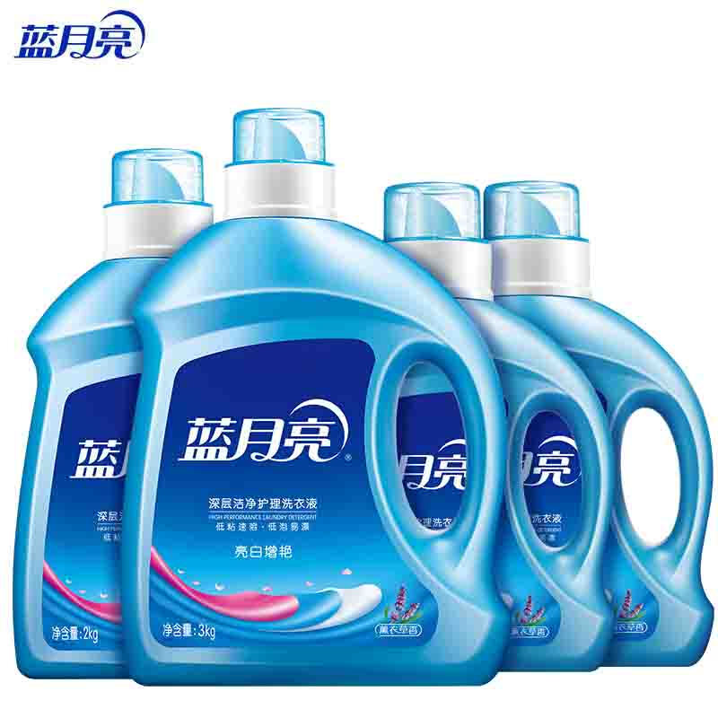 蓝月亮 洗衣液机洗14斤套装 3kg*1+2kg*1+1kg*2亮白增艳 薰衣草香