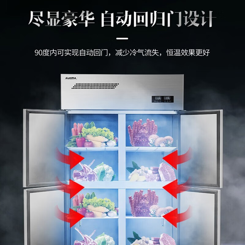 澳柯玛 VF-1500G6 六门全冷冻厨房冰箱 冷藏冷冻 双温冰柜立式冰箱