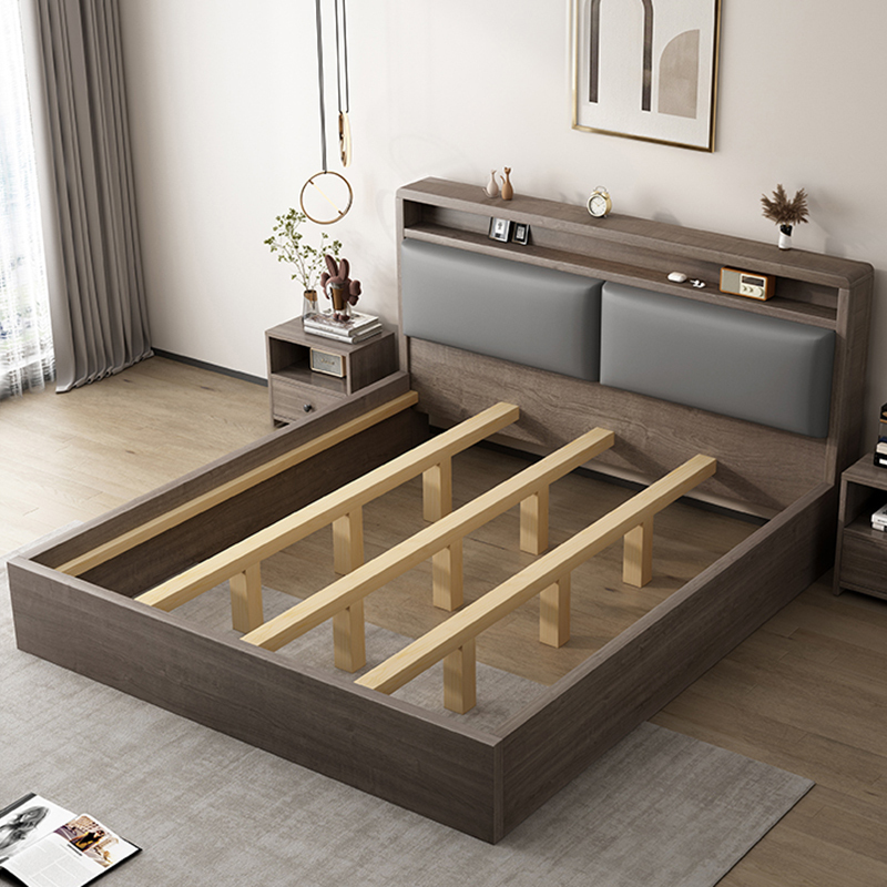 布欧格实木床落地大软包床高清大图