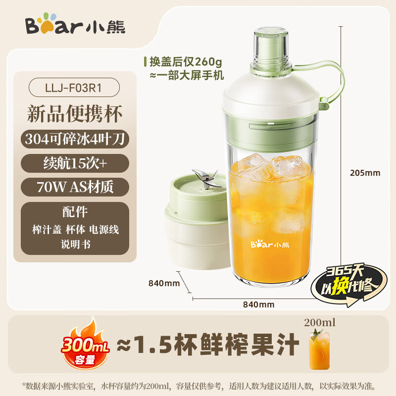 小熊榨汁机家用 小型便携式水果电动榨汁杯果汁机迷你多功能榨果汁精致容量高清大图