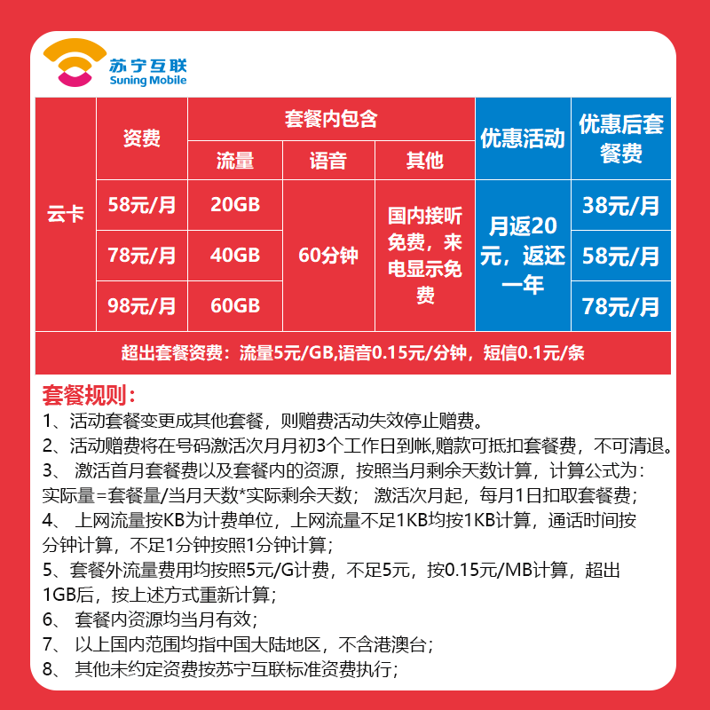 苏宁互联电信版ABCD靓号电话卡限量抢手机卡靓号