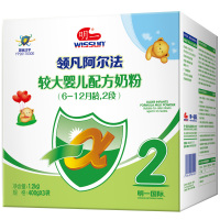 明一水解配方奶粉 领凡阿尔法2段6-12个月较大婴儿配方奶粉1200g*4盒箱装