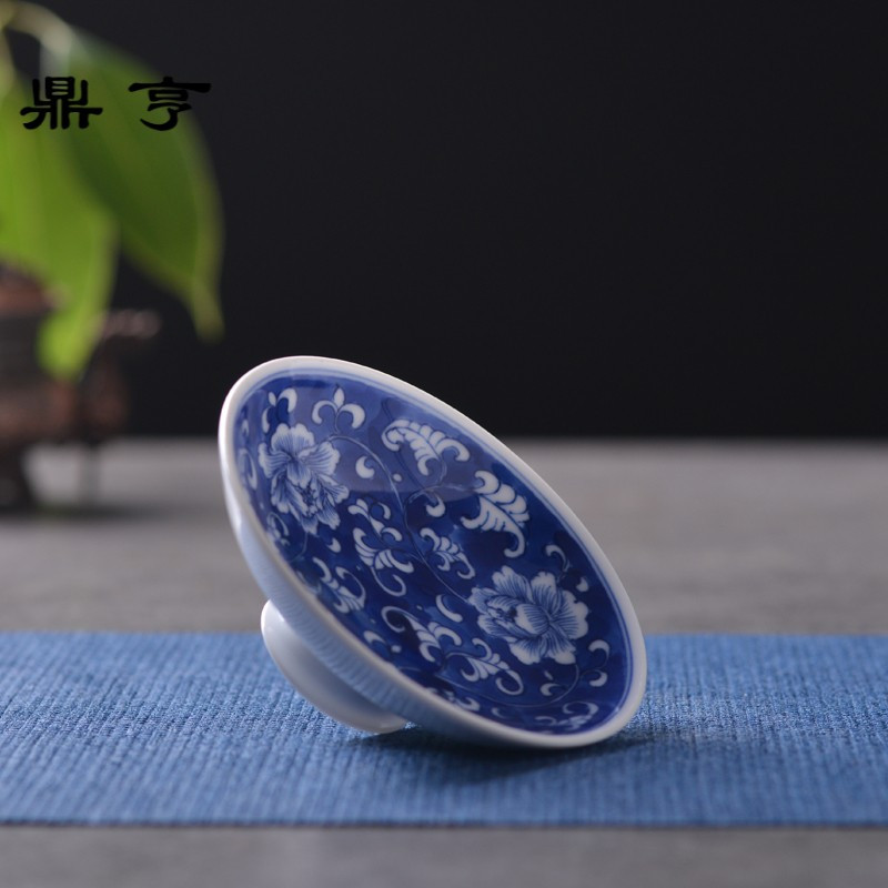 鼎亨景德镇盖碗手工三才碗 手绘秀外慧中青花盖碗 功夫茶具釉下彩