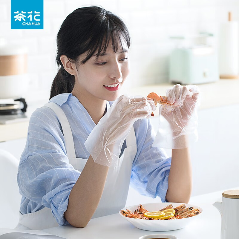茶花(CHAHUA)其他日杂小件加厚欧铂兹*一次性PE手套180只 312002