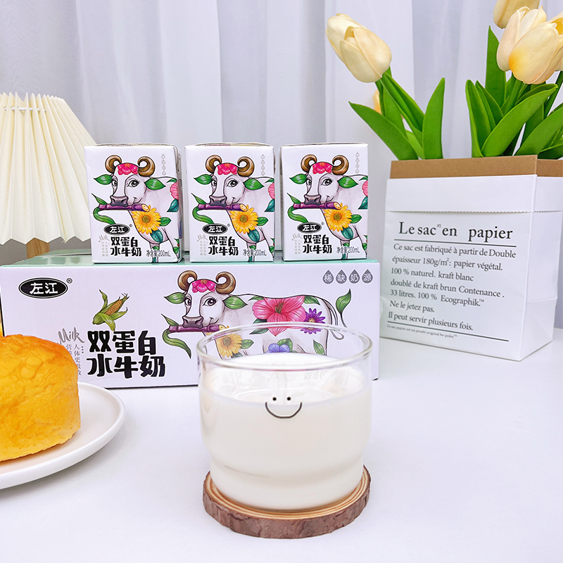 左江 双蛋白水牛奶 200ml*8盒/箱高清大图