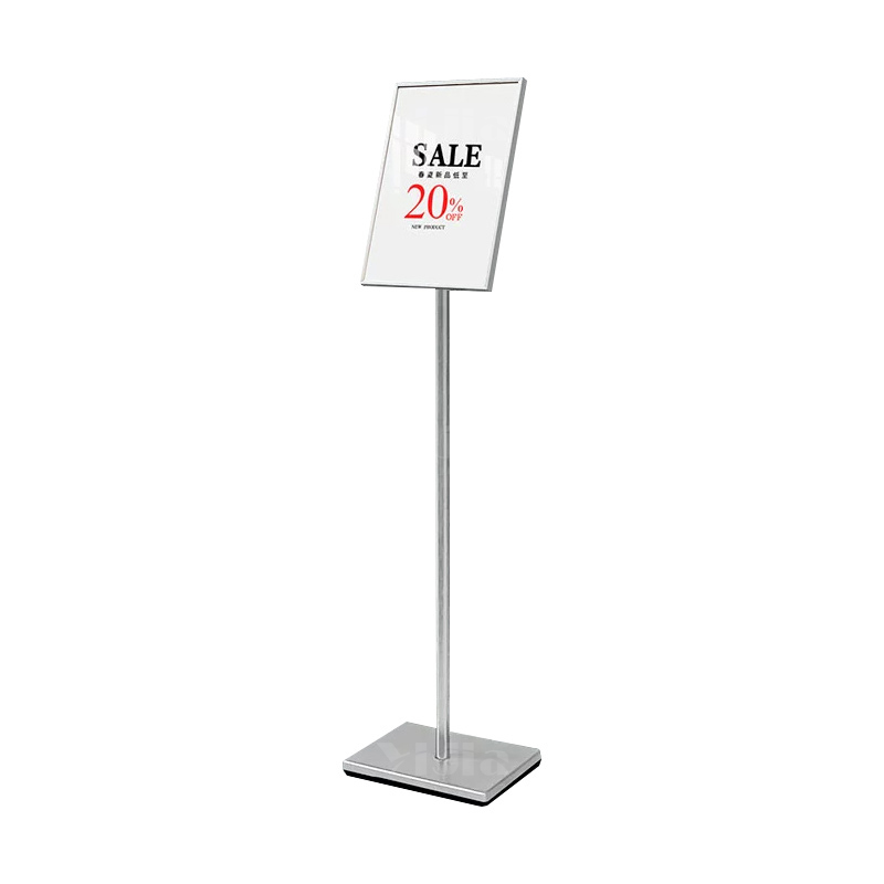 翌嘉YJ5011615 A4立牌展示牌立式展示架落地指示牌 银色高清大图