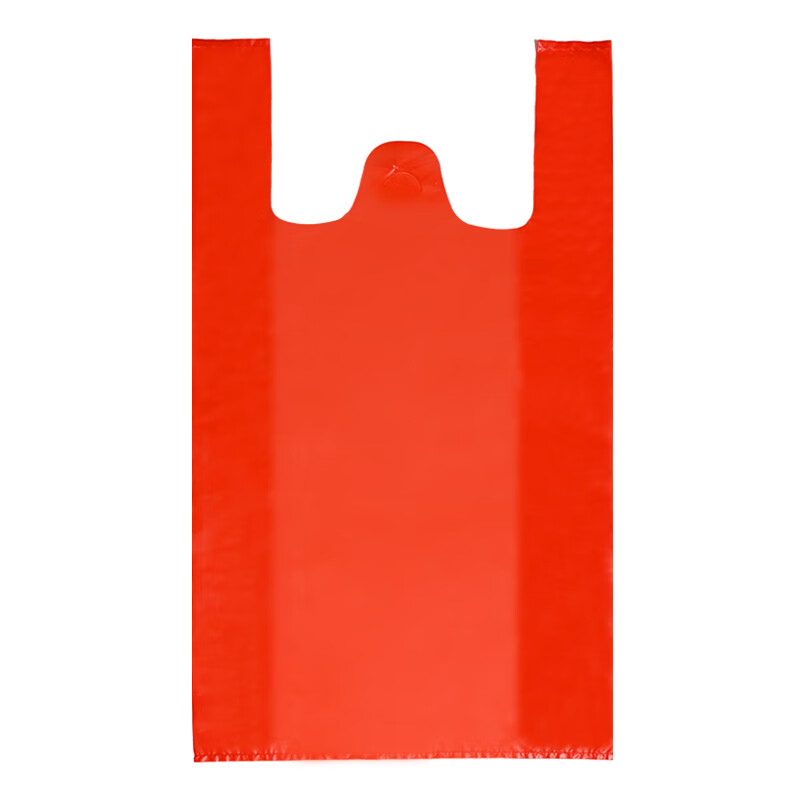 背心式单面3丝特厚红色打包袋垃圾袋高清大图