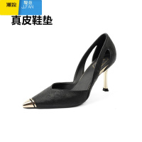 聚范国风不累脚2024新款配裙子尖头高跟鞋女细跟气质单鞋 39 黑色跟高8.5cm
