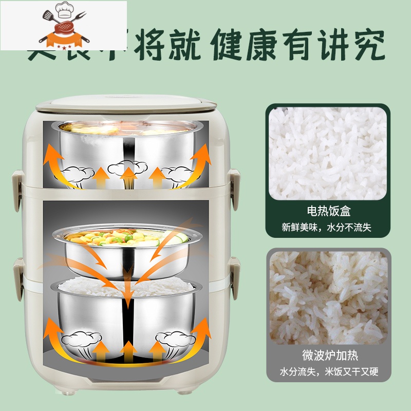 敬平电热饭盒保温可插电加热自热蒸煮热饭器便当带饭锅桶上班族便携高清大图