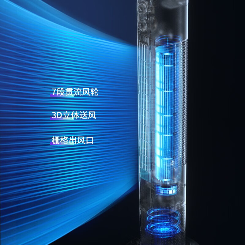 美菱MPT-DC0101塔扇(加长机械款)电风扇 立式落地扇 大风节能轻音高清大图