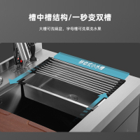 欧诚集成水槽洗碗机 X08旗舰版 10套一体双层 手工304不锈钢水槽带消毒烘干果蔬清洗刷碗机可搭配集成灶