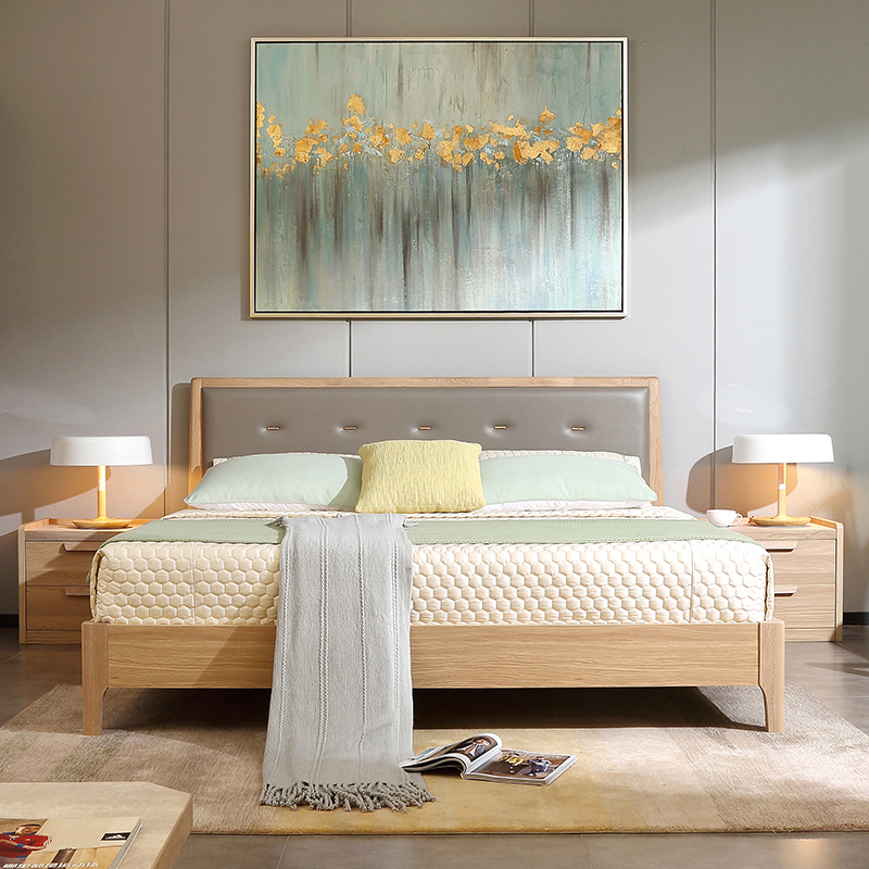 a家家具床宜家风格单人框架床架子床简约双人床时尚卧室家具15米18米