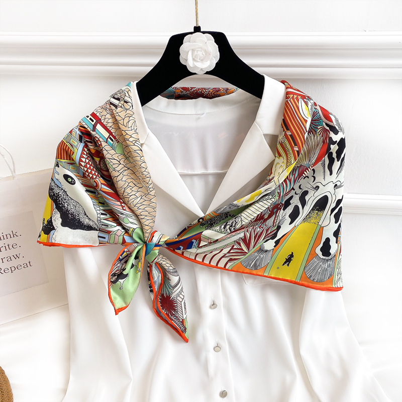 盛世尼曼丝巾方巾韩版优雅女百搭大方巾春秋夏季薄款洋气时尚披肩领巾