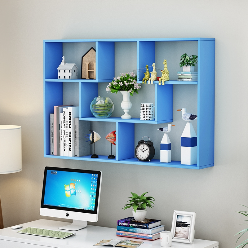 印象墙上置物架壁挂吊柜挂柜墙面装饰架卧室格子收纳简约现代挂墙书架
