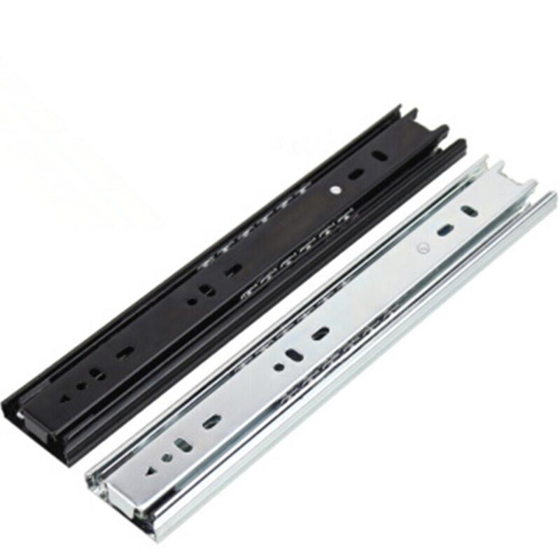 森美人2阻尼缓冲滑轨滑6寸三节抽屉轨道滑道15短导轨8超长 30寸=75cm钢色高清大图