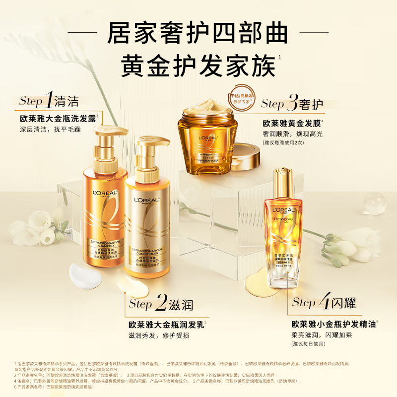 欧莱雅奇焕垂顺精油护发素大金瓶润发乳440ml高清大图