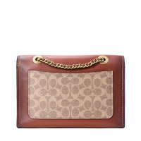 COACH 蔻驰 女包 PARKER口盖包 老花拼皮金扣30585 PVC\牛皮革