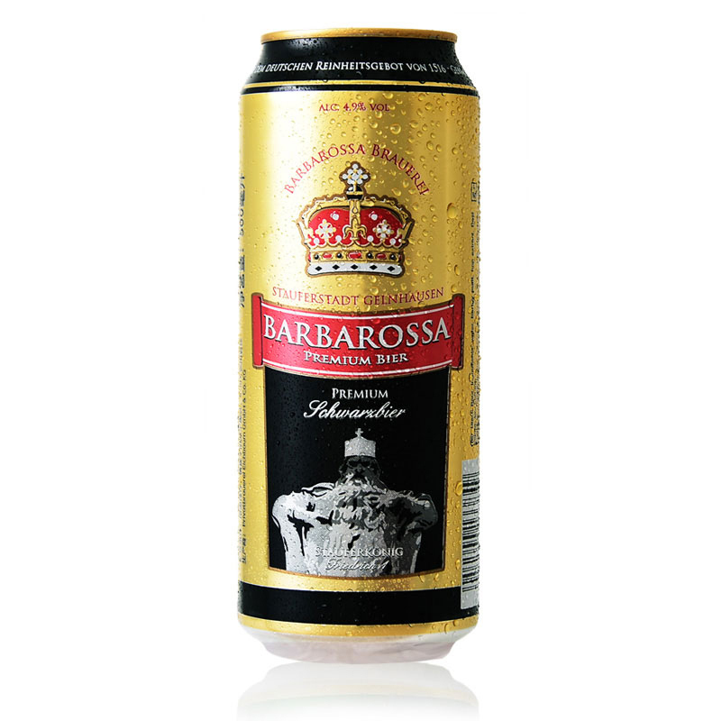 德国进口 凯尔特人(Barbarossa)黑啤酒500ml*18听/箱