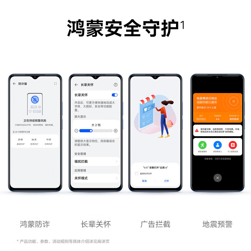 华为智选 WIKO Hi畅享 80S 5G鸿蒙生态手机 双五星耐摔防水 8GB+256GB 曜石黑(单位:台)高清大图