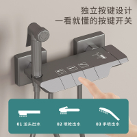 枪灰色淋浴花洒套装家用卫浴精铜简易分体式卫生间浴室增压沐浴器
