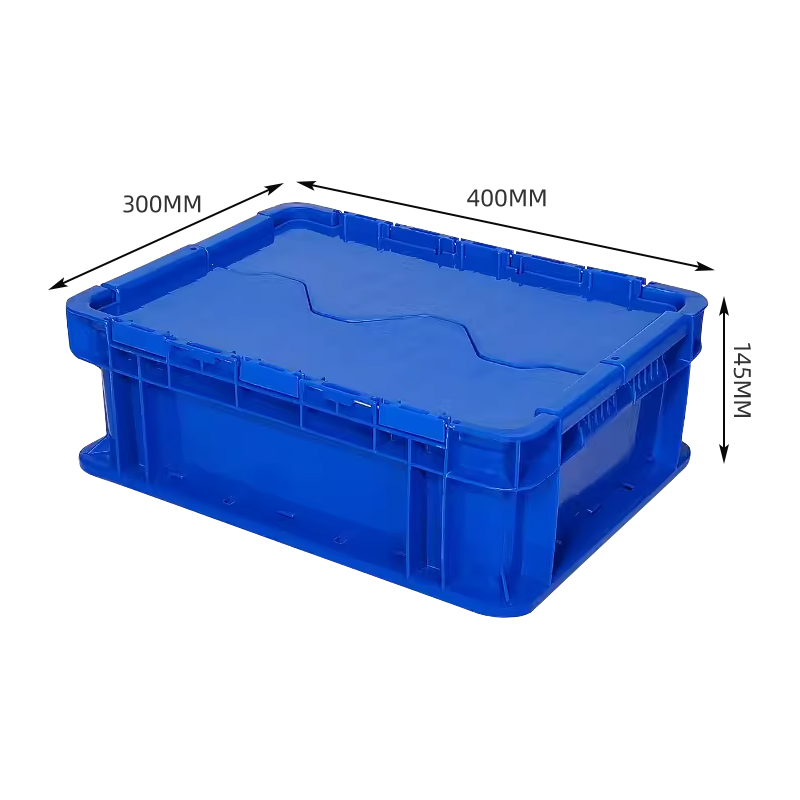臻远ZY-SNXD-133斜插翻盖物流箱收纳周转箱带盖子 2号箱蓝色高清大图