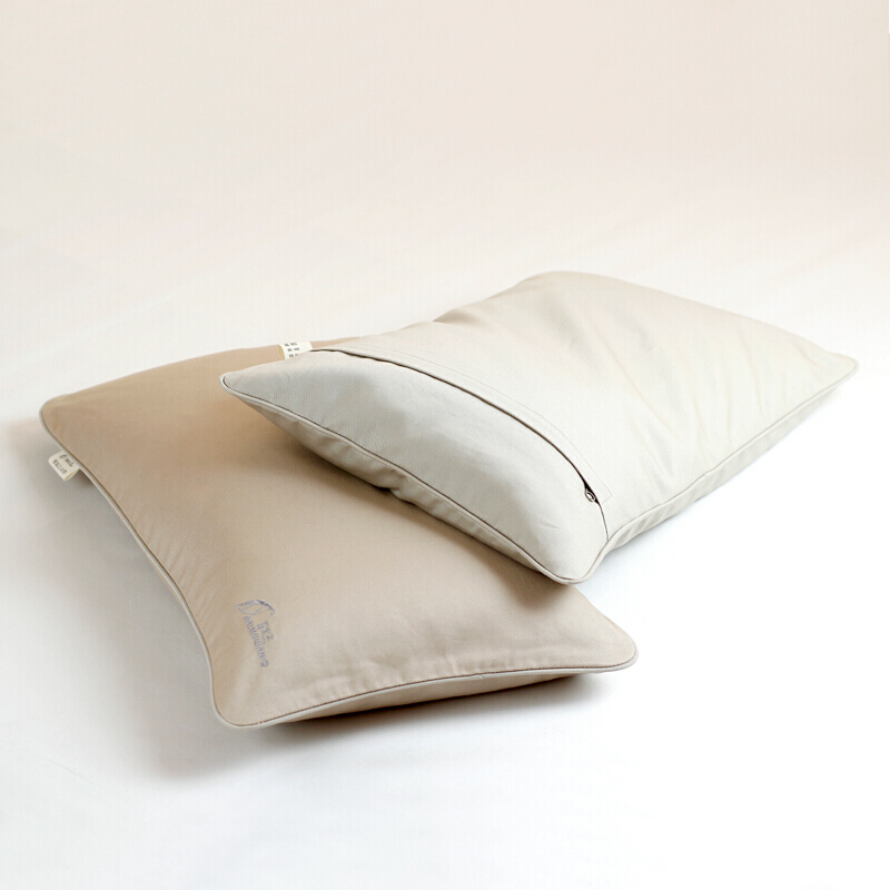 百木王枕芯套内胆套荞麦壳贡缎枕套拉链枕套茶叶儿童枕套贡缎麻色一个