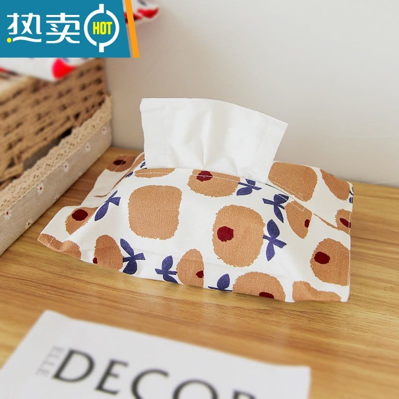 敬平丹麦设计田园风纸巾袋车载椅背抽纸包布艺可爱家用纸巾盒挂式车用 无挂绳-蓝白花朵图片