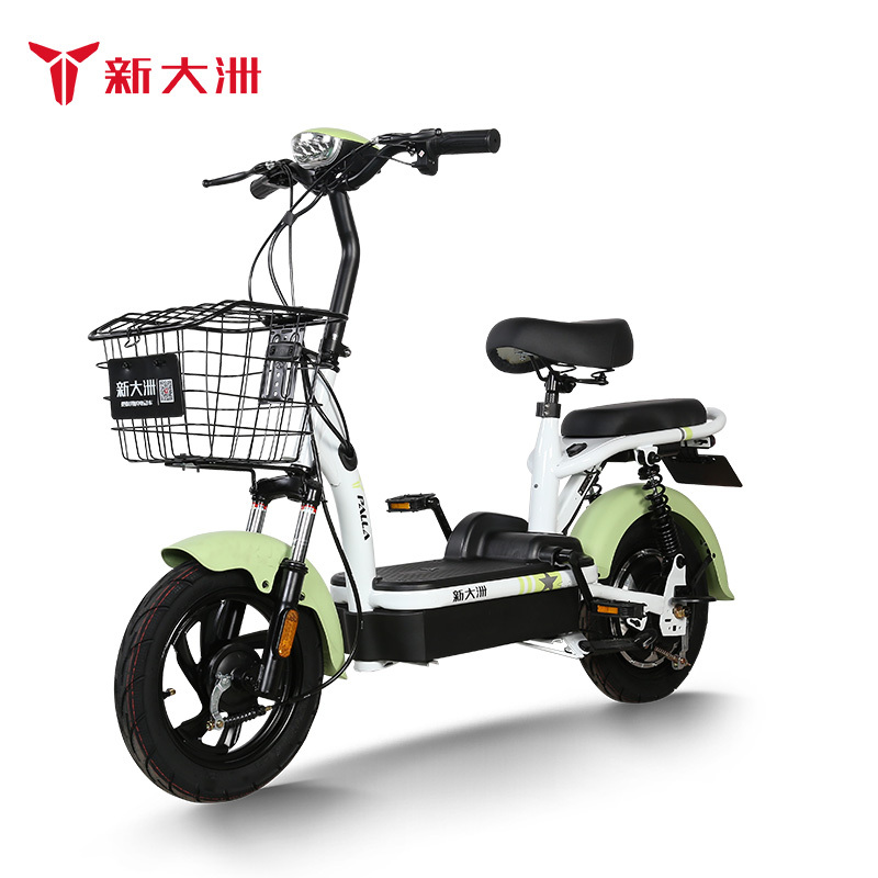 新大洲派乐/PALLA新国标电瓶车48V12AH男女士成人代步车轻便两轮电动自行车 K3 钻白/绿色